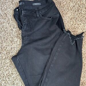 Judy Blue Black Frayed Hem Skinny Jeans